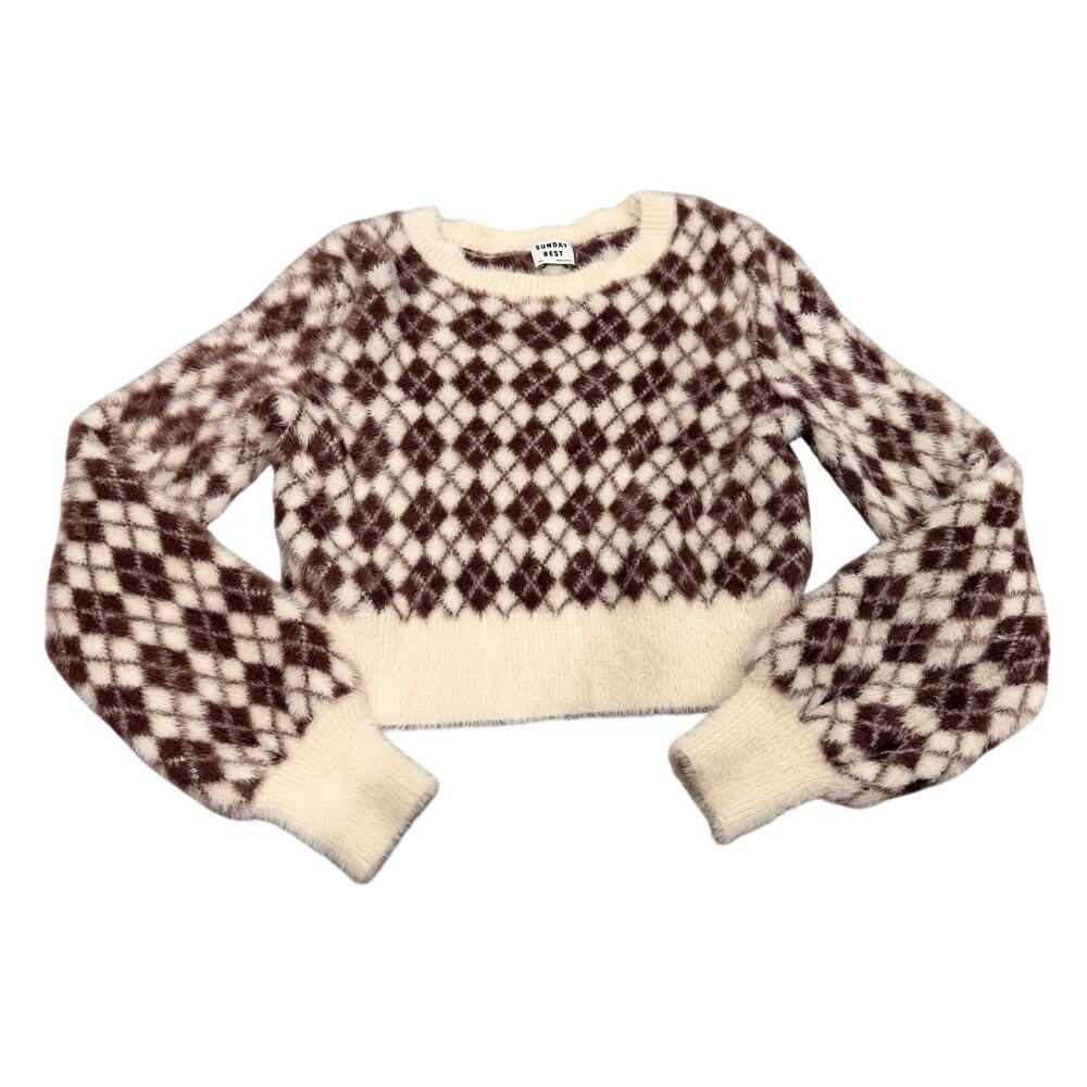 Summers Best Aritizia Brown Diamond Cropped Sweater 2xs